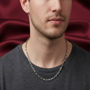 Silver Modern Link 925 Sterling Silver Men's Chain 20 Inch